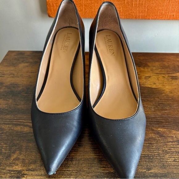 Ralph Lauren| Lanette Leather Pump Black Women's Heels Sz 6.5 - Picture 3 of 7